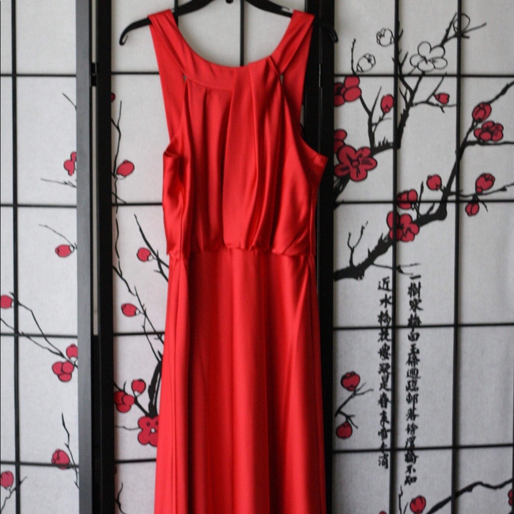 Calvin Klein Red satin Evening dress size 14